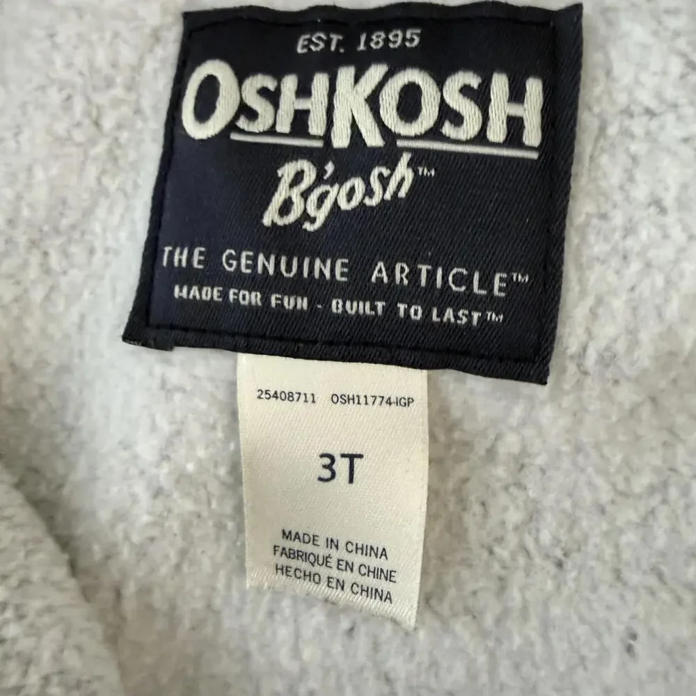 OSHKOSH Gray Camo‎ Full Zip Cotton Hoodie SZ 3T Country CabinCore CoolKids